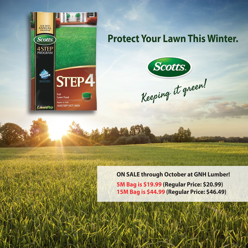 Protect Your Lawn this Winter: SALE on Scotts Step 4 - GNH Lumber Co.