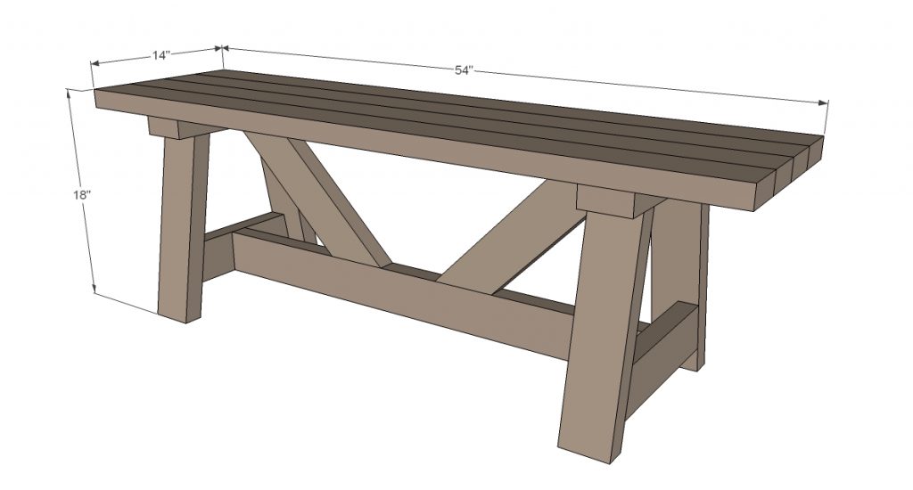 Rustic Bench dimensions