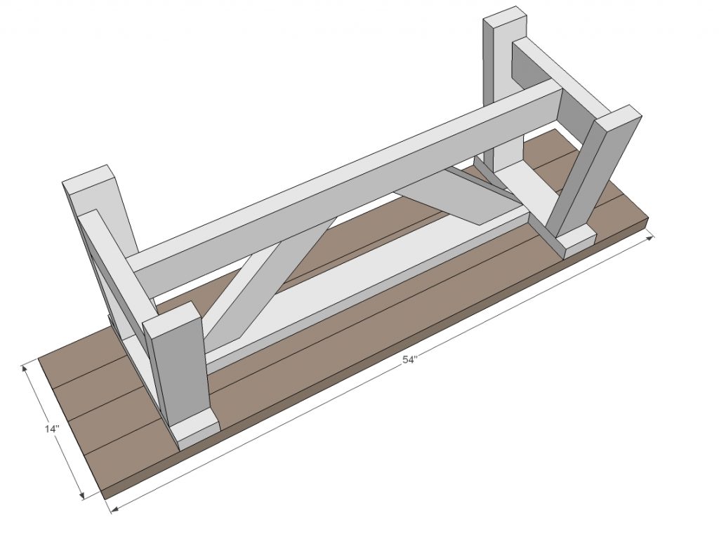 Add seat boards to rustic bench