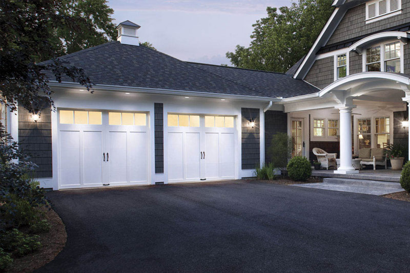 double garage with Clopay garage doors