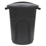 Black Trash Can with Lid, 32 GAL On Sale